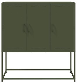olívazöld acél magasszekrény 100,5 x 39 x 107 cm
