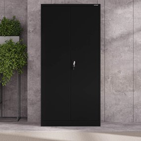 Fém iratszekrény JAN, 900 x 1850 x 400 mm, fekete