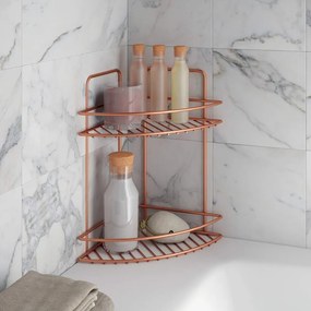 Copper kétszintes fürdőszobai sarokpolc - Metaltex