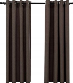 Stilizált lenvászon függöny, 2 db, taupe, 140x175 cm F104