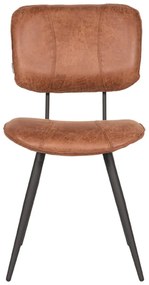 Konyakbarna bőr étkezőszék szett 2 db-os Fos – LABEL51