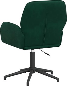 vidaXL forgatható íróasztali szék 54 x 55 x 90 cm Sötétzöld Bársony