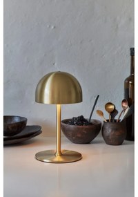 Sárgaréz színű LED asztali lámpa távirányítóval, fém búrával (magasság 22 cm) Tim – Sirius