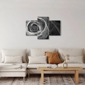Kép - Absztrakt rózsa fekete-fehér (90x60 cm)