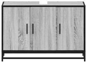 Szürke sonoma szerelt fa fürdőszobai mosdószekrény 90x33x60 cm