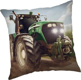 Traktor Green párnahuzat 45x45 cm