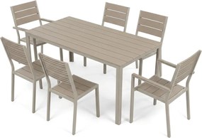 Kerti bútor garnitúra 156x78x74 cm, polywood, bézs, AZS-B1656 CRM