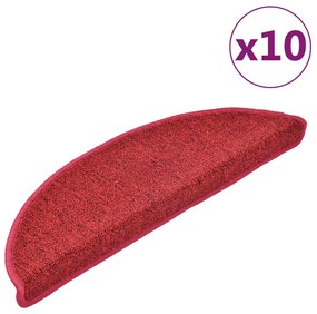10 db lépcsőszőnyeg 56 x 17 x 3 cm bordó félkör alakú