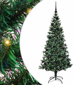 vidaXL Mesterséges, előre világított karácsonyi fa Zöld 180 cm