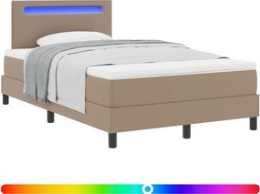 vidaXL Boxrugós ágy matracmal Cappuccino 120 x 190 cm Műbőr