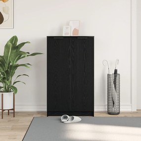 Cipőszekrény Fekete Tölgy 59x35x100 cm Műanyag