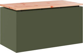 vidaXL Kerti pad Oliva zöld 80 x 40 x 43 cm Acél