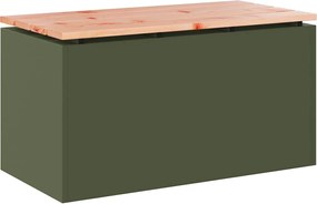 vidaXL Kerti pad Oliva zöld 80 x 40 x 43 cm Acél