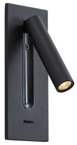 Modern fekete fali lámpa LED-del - Plaza