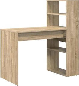 vidaXL Asztal polcokkal Sonoma tölgy 113 x 54 x 120 cm Faanyag