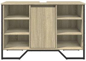 Sonoma tölgy szerelt fa fürdőszobai mosdószekrény 91x35x60 cm
