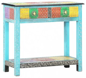 kézzel festett tömör mangófa tálalóasztal 80 x 35 x 75 cm