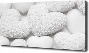 Vászonkép Fehér szív háttér 120x60 cm