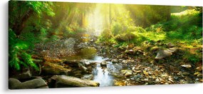 Egy folyó zöld erdőben képe (120x50 cm)