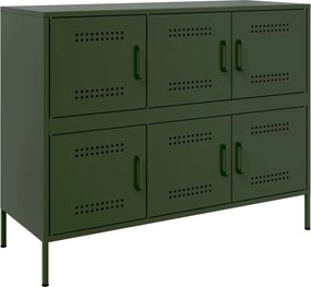 vidaXL olívazöld acél tálalószekrény 100,5 x 39 x 79 cm