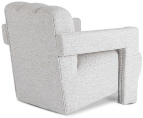 Designer Fotel Szürke Bouclé Kárpittal. BENDER