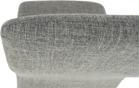 Étkezőszék, világos szürke szövet/fehér fém, COLETA NOVA