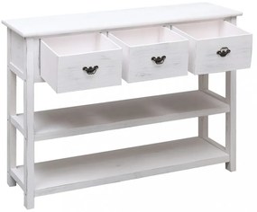 fehér tömör császárfa tálalószekrény 108 x 30 x 76 cm