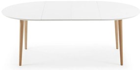 Fehér bővíthető étkezőasztal fehér asztallappal 90x120 cm Oqui – Kave Home