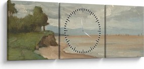 Kép - Jean-Baptiste-Camille Corot, Beach Near Etretat, reprodukciók (órával) (90x30 cm)