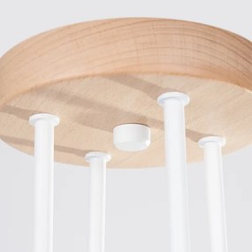 Sollux SL.1665 - Felületre szerelhető csillár TIMBO 4xE27/15W/230V fehér/bézs/bükkfa