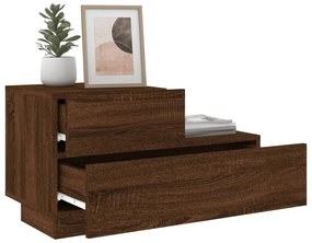 barna tölgyszínű éjjeliszekrény LED-világítással 70x36x40,5 cm