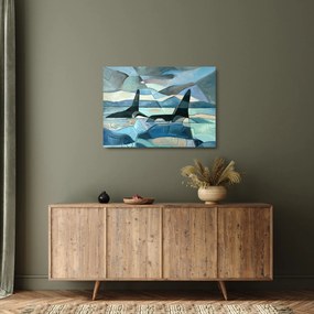 Kép - Orcas (üvegen) (70x50 cm)