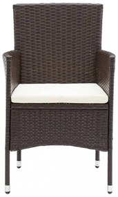 7 részes barna polyrattan kerti étkezőgarnitúra párnákkal