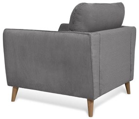 Sötétszürke kordbársony fotel Paris – Scandic