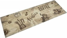 vidaXL barna feliratos mosható bársony konyhaszőnyeg 60 x 180 cm