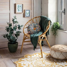 Kerek rattan fotel, natúr - SANNA