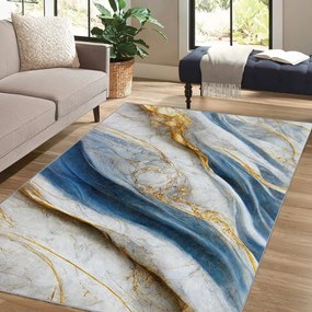 Kék mosható szőnyeg 80x150 cm Golden Spill – Mila Home