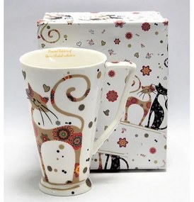 Cicás szivecskés porcelán nagy bögre 600 ml