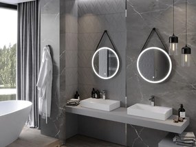 Mexen Reni, LED fürdõszobai tükör háttérvilágítással 60x60 cm, 6000K, fekete keret, páramentes, 9812-060-060-611-70