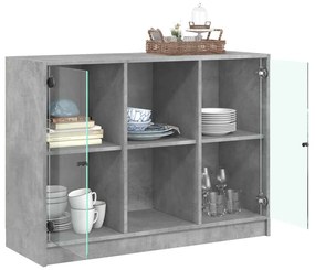 betonszürke szerelt fa tálalószekrény 102x37x75,5 cm