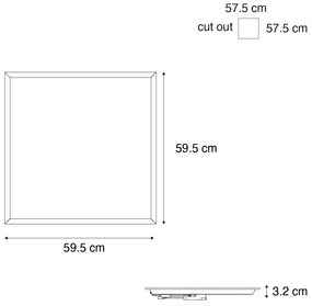 Süllyesztett LED panel fehér négyzet alakú LED-del 3000K - 6500K Dip Switch-el - Seagal