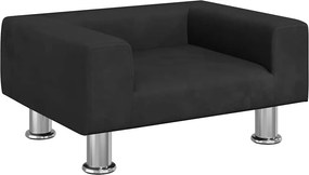 vidaXL fekete bársony gyerekkanapé 50 x 45 x 26,5 cm