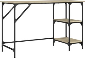 vidaXL sonoma tölgy színű fém és szerelt fa íróasztal 120 x 50 x 75 cm