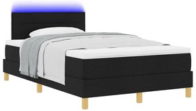 vidaXL Box Spring Ágy Matraccal és LED Fekete 120x200 cm Szövet