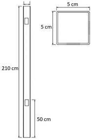 Fém kerítésoszlop 210cm VKO210
