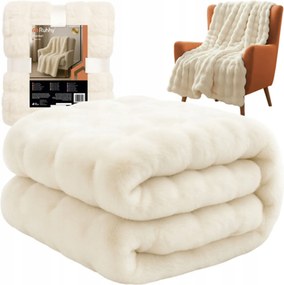 Takaró Fehér Plüss Puha Ágytakaró Ajándék Meleg Nagy Sima 160x100 cm