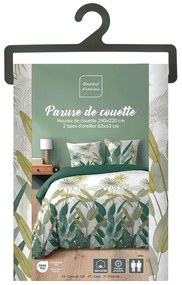 Fehér-zöld kétszemélyes-hosszabbított pamut ágyneműhuzat 240x220 cm Otika – douceur d'intérieur