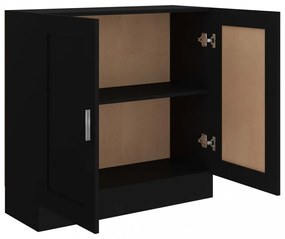 fekete szerelt fa könyvszekrény 82,5 x 30,5 x 80 cm