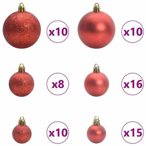 Műfenyő, előre díszített karácsonyfagömb készlettel Zöld 240 cm