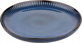 Ebédlő porcelán tányér 26 cm Retro Reactive stripes sötétkék